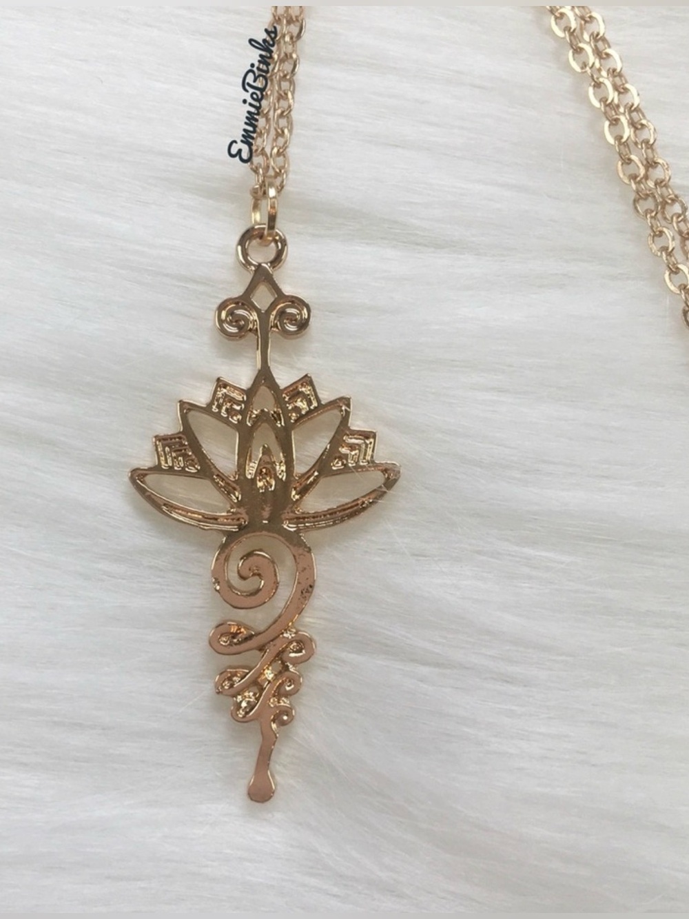 New Unalome Lotus Pendant Necklace Boho Yoga Vibe Flower Gift Necklace